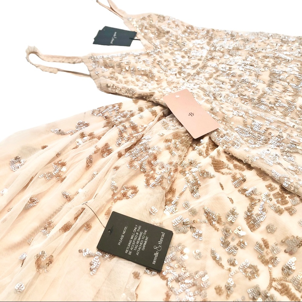 Needle & Thread Patchwork Sequin Cami Gown - image 4